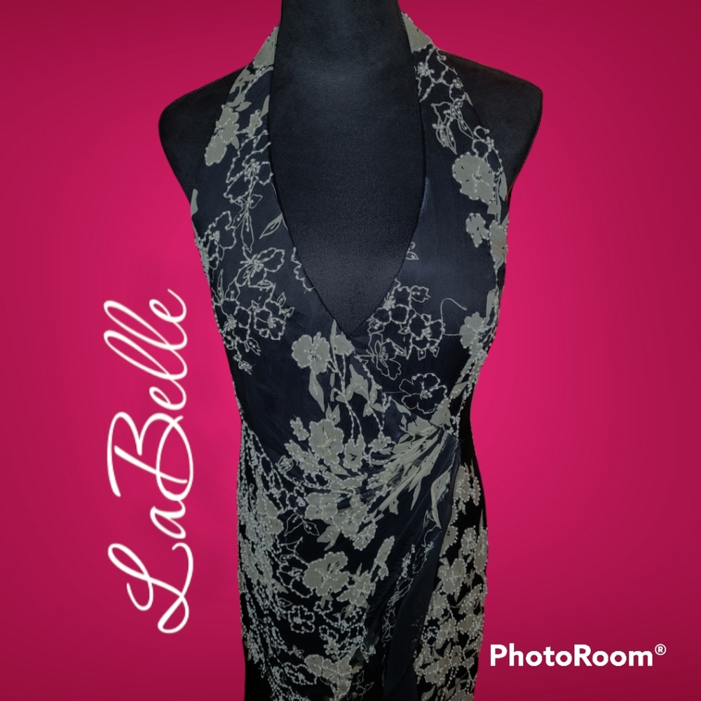 NWT LaBelle Beaded backless dress Sz 8